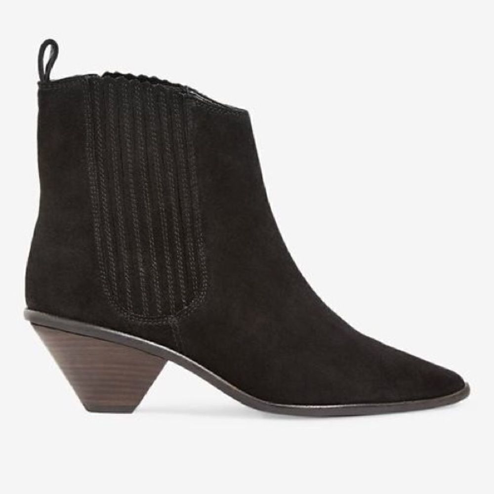 Jigsaw Camila Black Leather Suede Western Boots